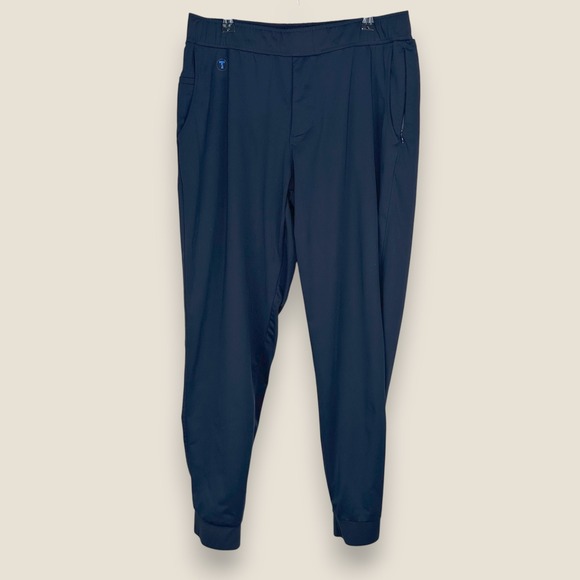 Twillory Chino Joggers Pants Men Large Navy Performance Zip Pockets Athletic - Picture 1 of 14
